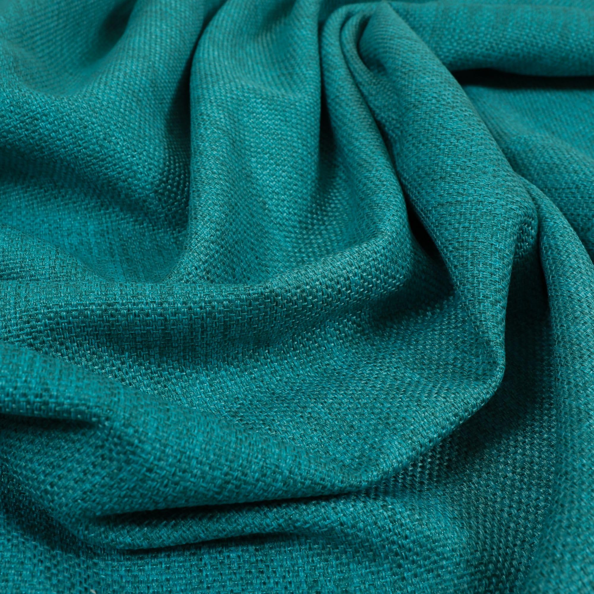Redbrick Mill Fabrics Jacquard Basket Weave Textured Fabric by The Metre, Plain Blue Teal, Ideal for Soft Furnishings, Curtains & Upholstery, 135cm Width (Per Metre) — image 1