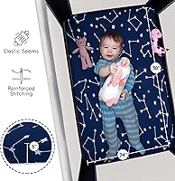 Vista 4 de GROW WILD Pack n Play - Juego de sábanas para cuna, paquete de 3 unidades, juego de sábanas de jersey suave para niños o niñas, colchón de corral