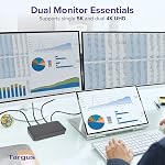 Targus Universel USB-C DV4K Station d'amarrage avec 65W PD – Double 4K HDMI, 100W AC Adaptateur, USB-A & USB-C Ports, Ethernet Gigabit, Audio – DisplayLink Jeu de puces - DOCK310USZ