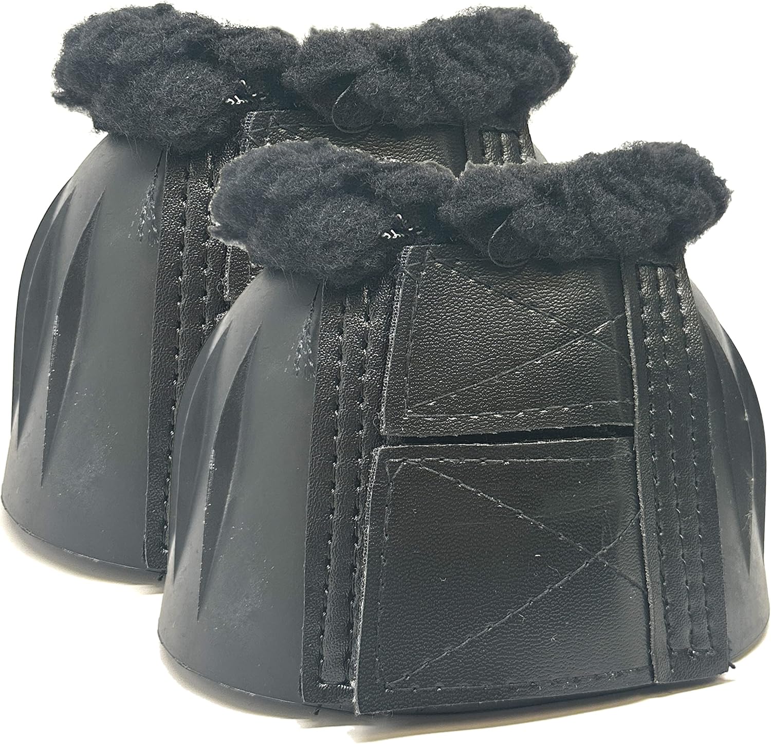 Professional's Choice Fleece Rear Open Rubber Boots | Hook & Loop Closure | Sold in Pairs | Medium Black