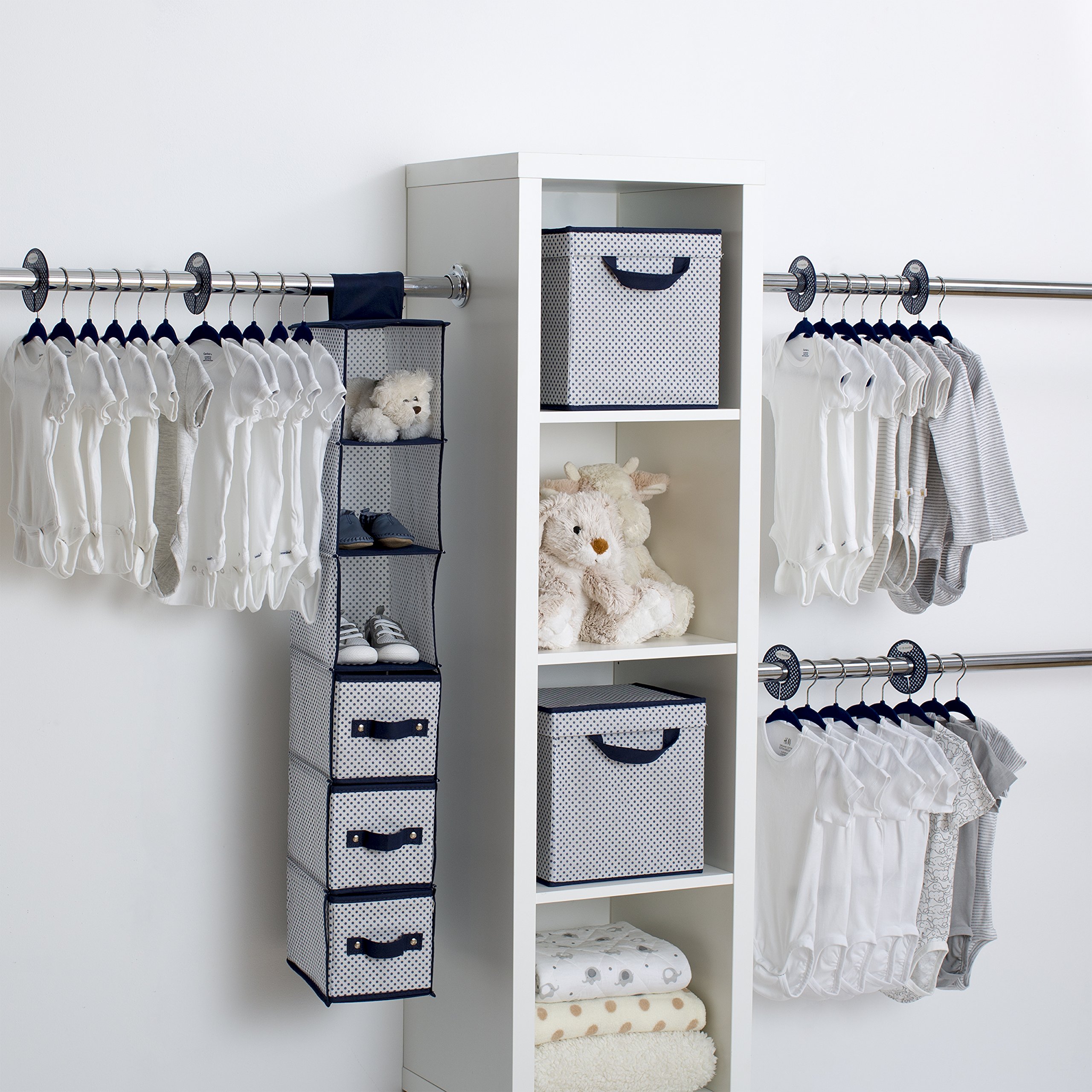 Delta Kids Nursery Set de 48 piezas de almacenamiento – fácil almacenamiento/solución de organización – mantiene el recámara, guardería y clóset limpio, color rosa infinito