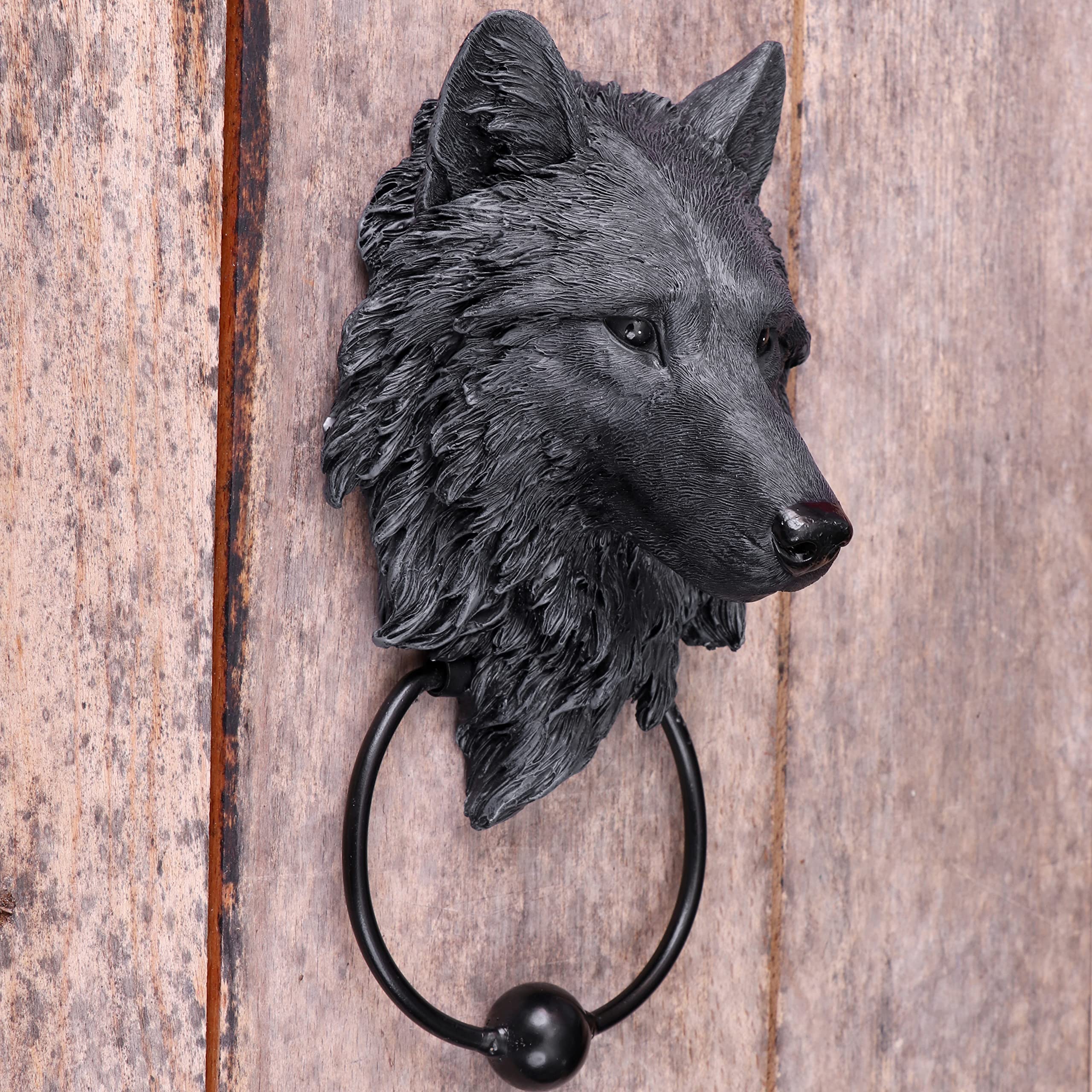 Nemesis Now Heurtoir de Porte en Forme de Loup Gardien Noir 13 cm