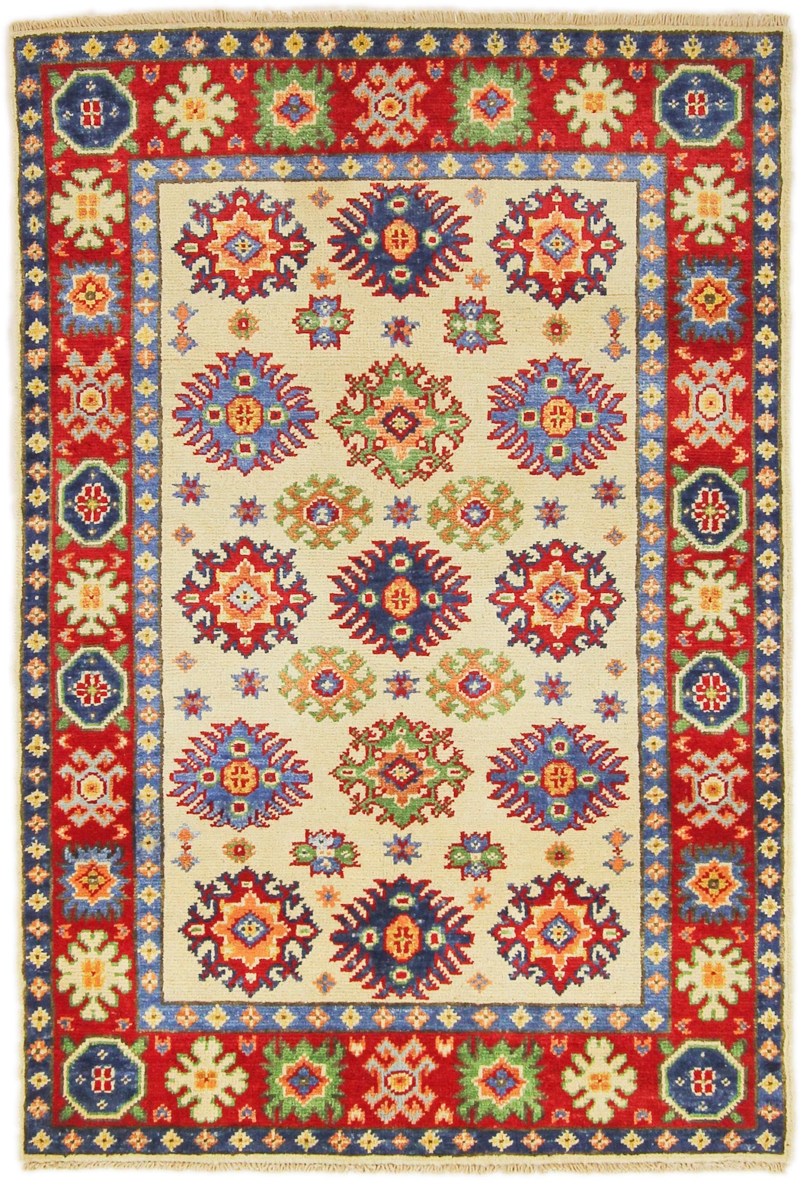 Tapis Kazak en laine isolant et résistant pour sols froids ou usés