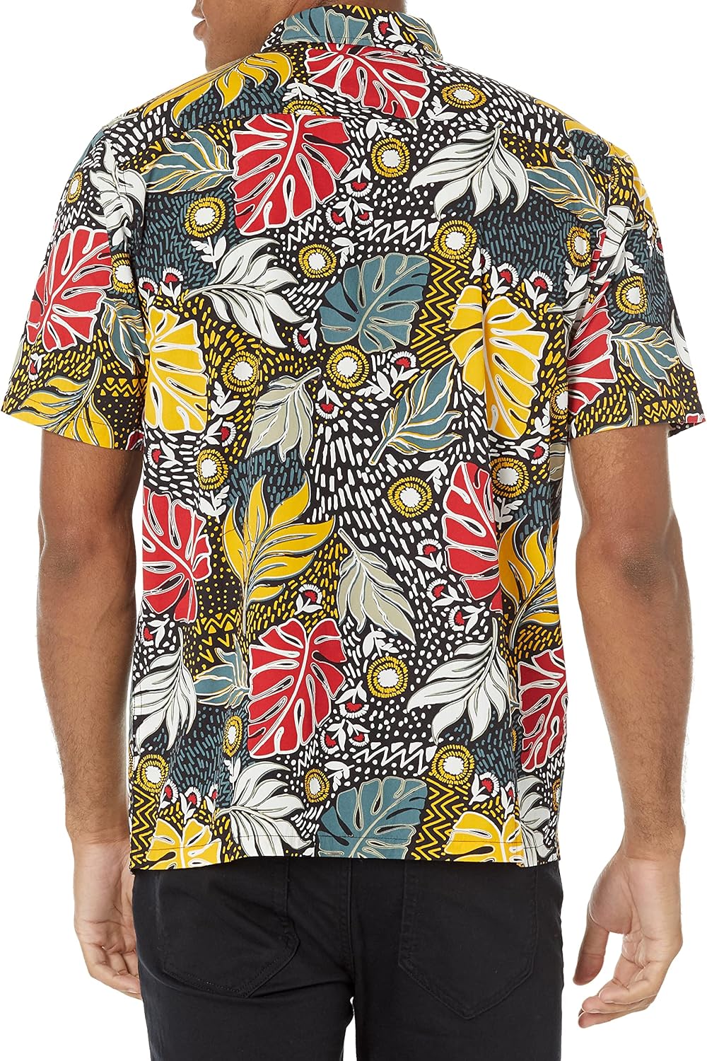 LRG Men's Lifted Research Group Short Sleeve Woven Button Up Shirt