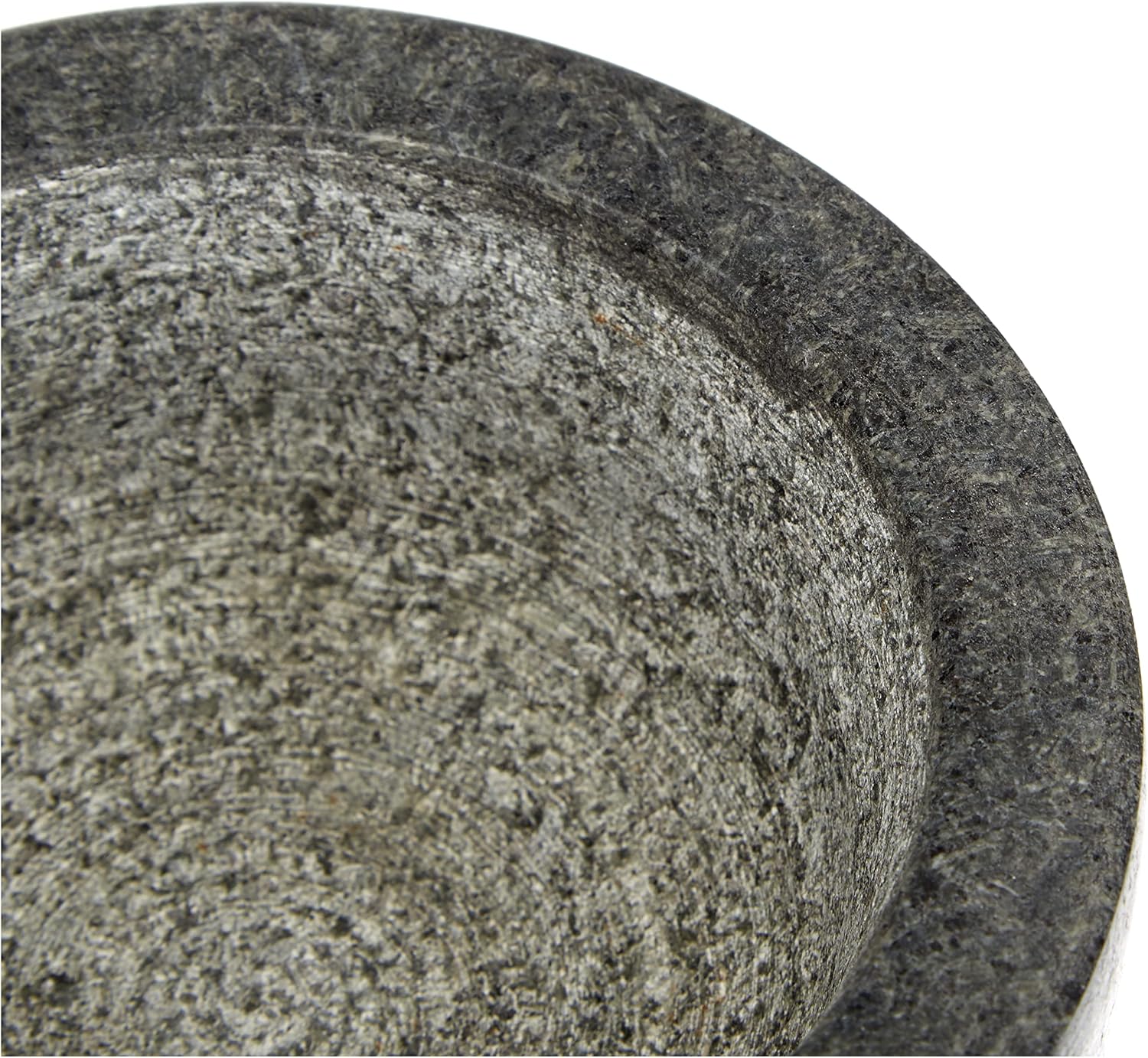 Stone Mortar with Pestle, Granite, Grey, Granite, Grey, 14 x 7.7 cm