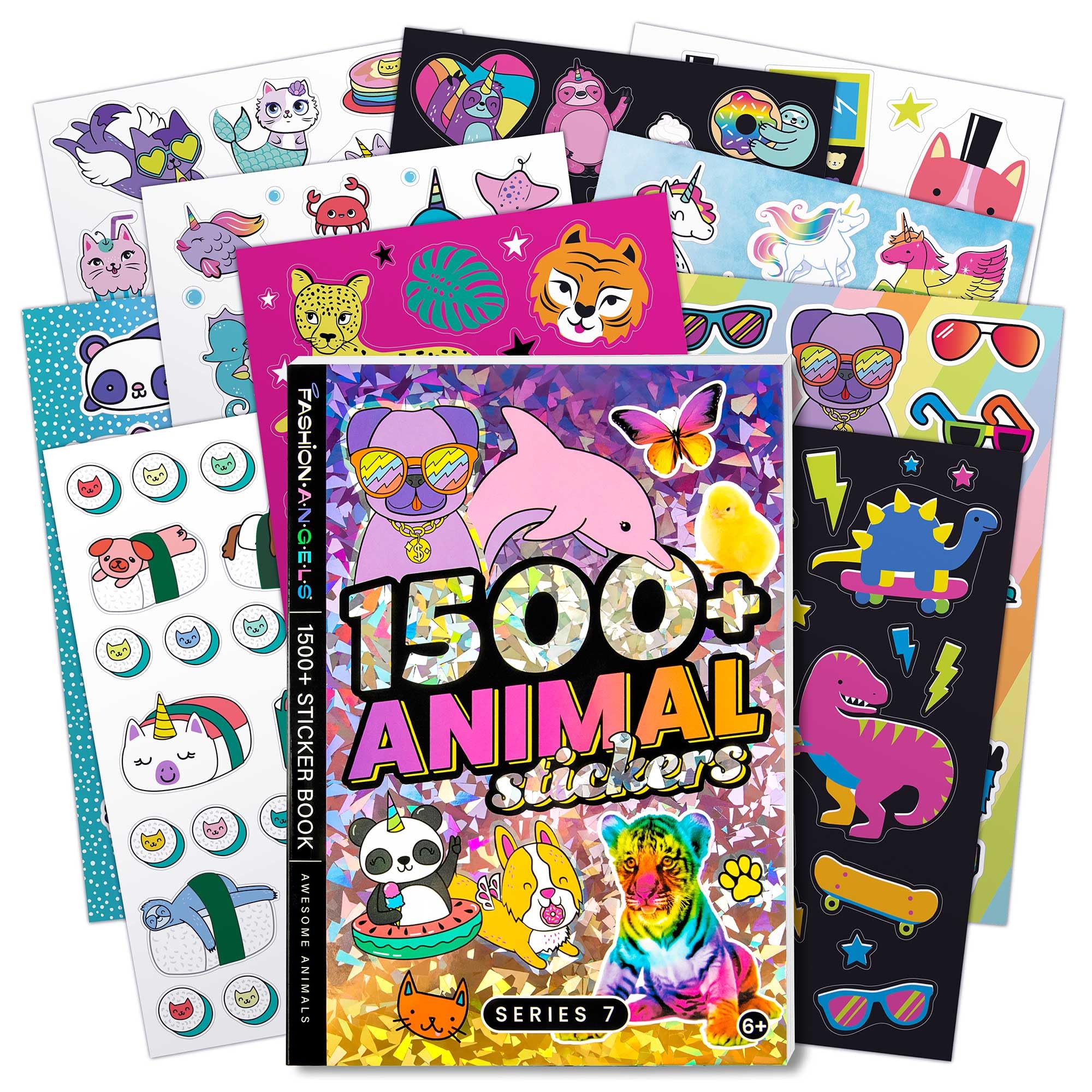 Fashion Angels 1500+ Animal Sticker Book - 40-Page Sticker Book for Kids - Over 1500 Stickers for Scrapbooking, Planner Decor, Gifts & Creative Play, Ages 6 and Up