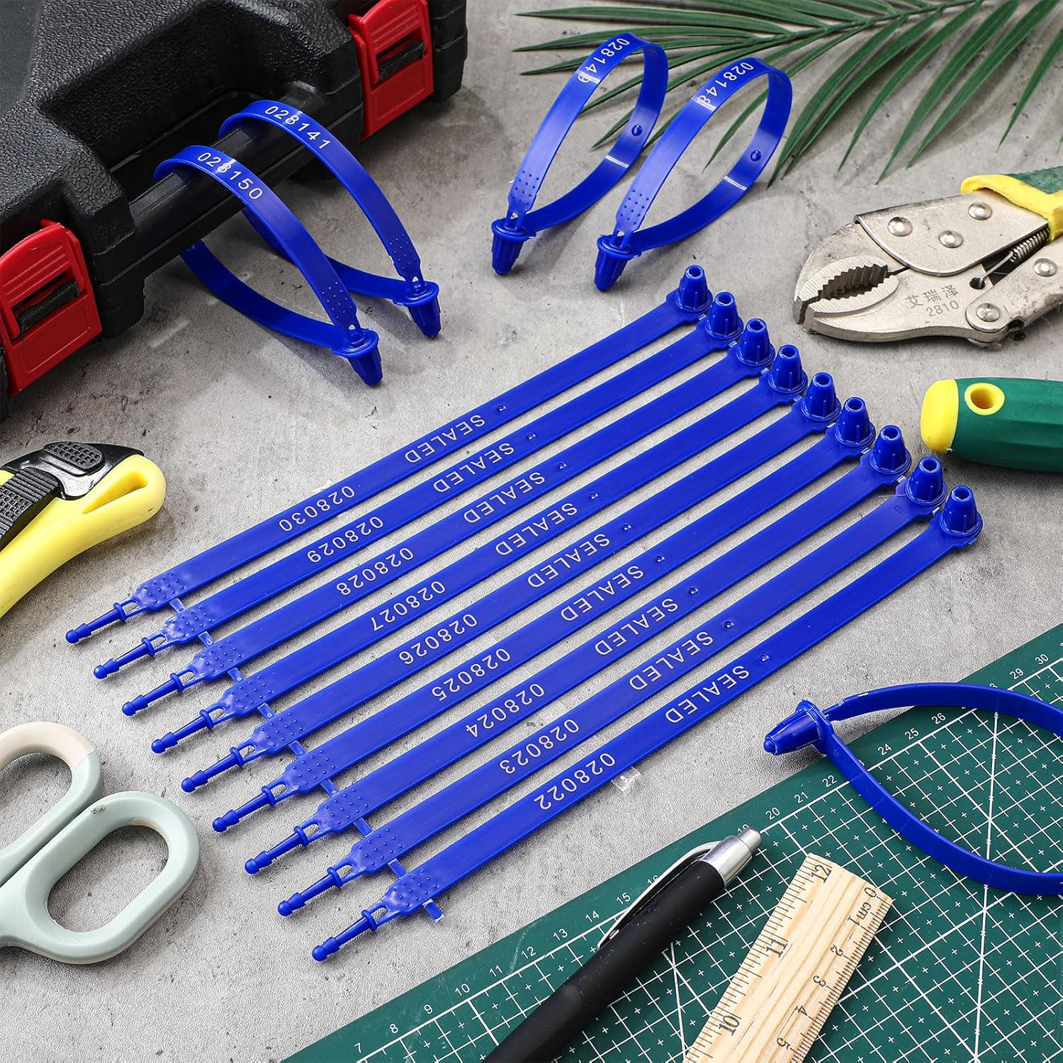 Faccito 300 Pack Plastic Truck Seals Tamper Evident Security Tag Trailer Seal, Each is Numbered Sequentially, Numbered Safety Disposable Lock for Logistics Transport Package Shipping Tag (Blue) - Image 5