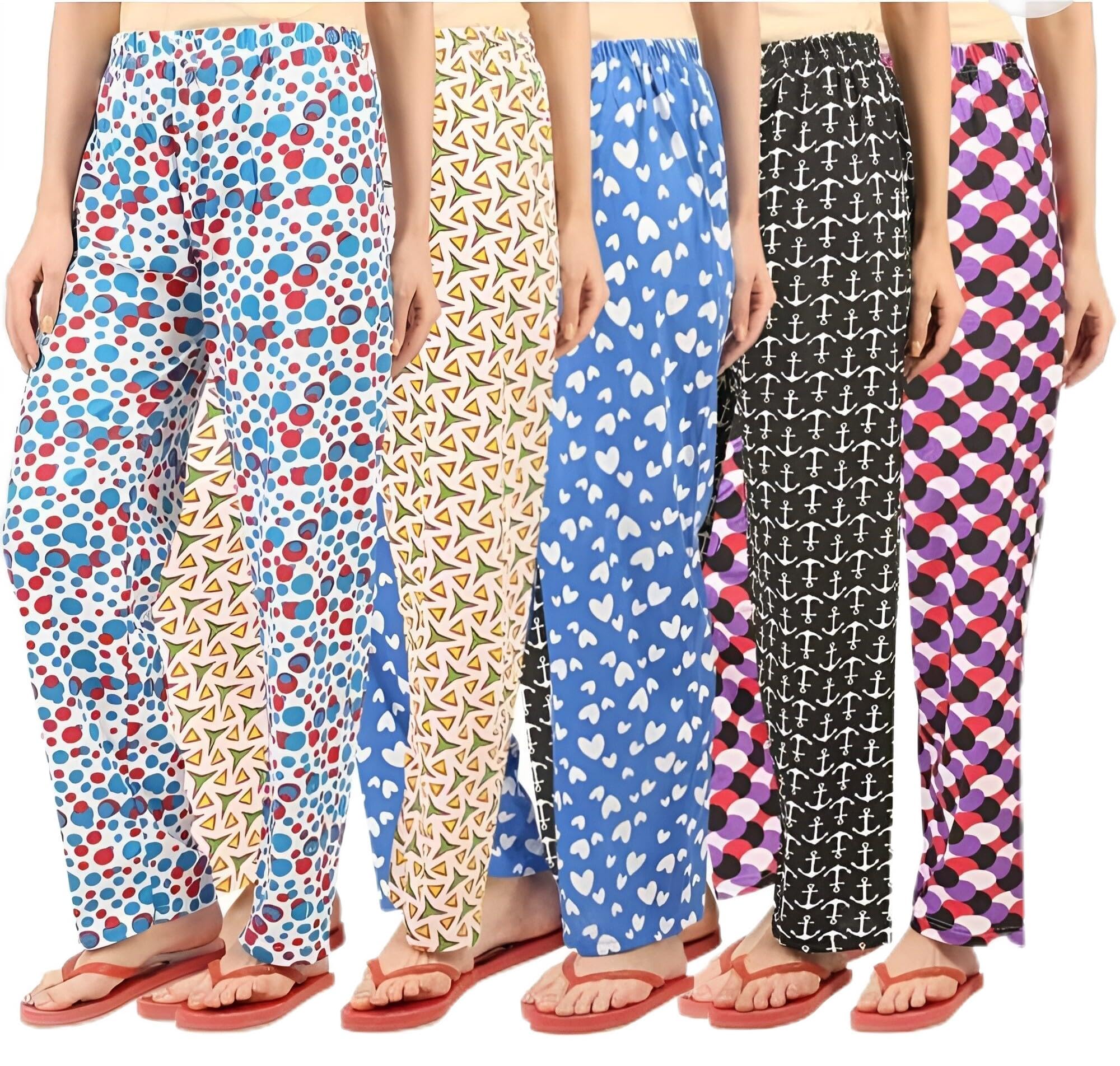 Women’s Cotton Printed Pyjama Pack of 2 – Soft Breathable Night Pants, Multicolor Lounge Wear Bottom, Free Size Regular Fit, No Pocket Daily Use Pajama-picture-43