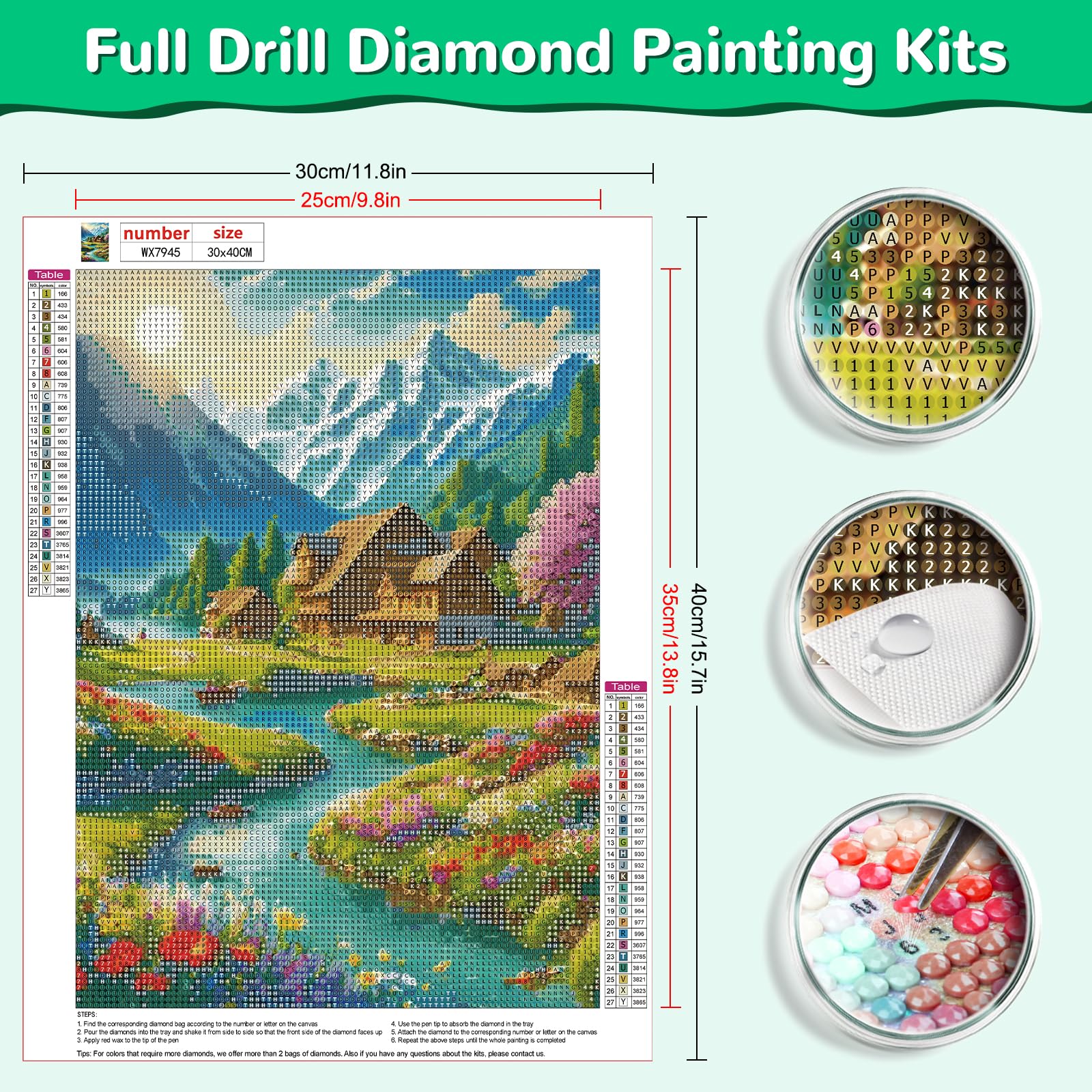 HEIBAGO 5D Diamond Painting Kits for Adults DIY Landscape Full Drill Diamond Art Painting Kits - Image 2
