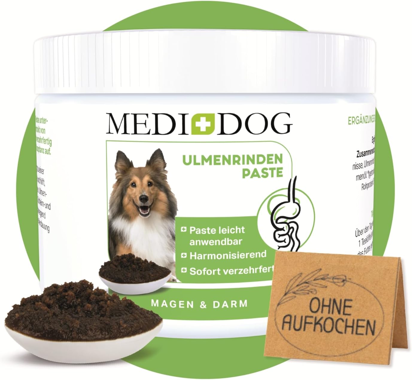 Medipet 500 g Premium Elm Bark Paste for Dogs, Better Digestion and Intestinal Flora, Elm Bark for Dogs and Cats for Intestinal Restoration, Slippery Elm Bark