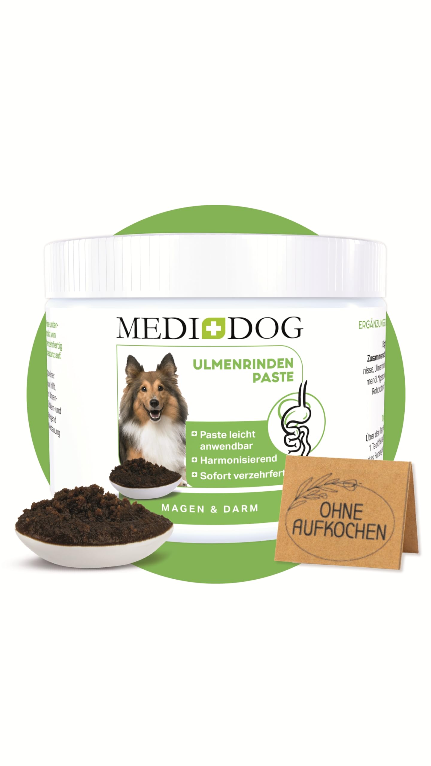 MEDIDOG 500g Premium Ulmenrinden-Paste für Hunde sofort verzehrfertig mit Slippery Elm Bark | unterstützt eine gesunde Verdauung & Normale Kotkonsistenz