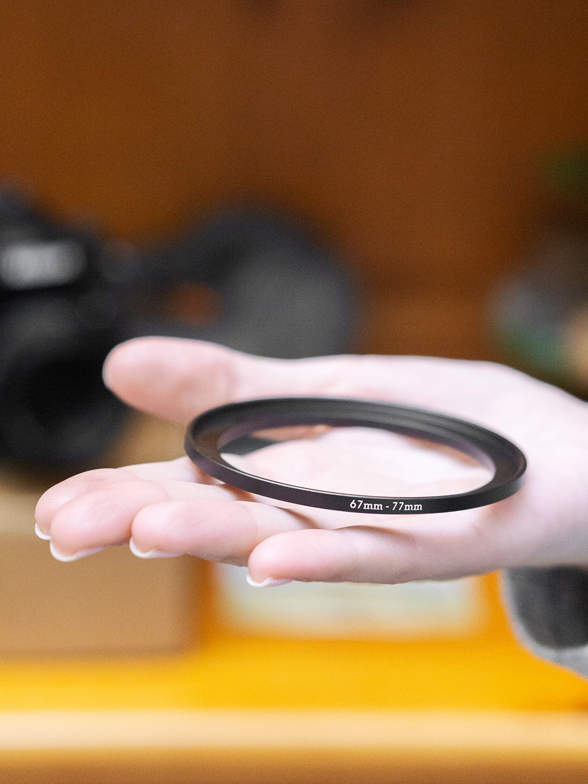 STEP UP Anello Adattatore 60mm-67mm – In Alluminio Anodizzato Nero, Per Obiettivi Canon, Nikon, Sony, Fujifilm E Altri