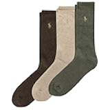Men's Ribbed Casual Crew Socks -3 Pair Pack- Cotton Comfort & Heel-toe Reinforcement