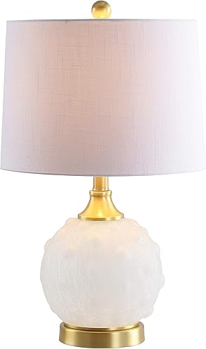 JONATHAN Y JYL6200A Ilsa - Lámpara de mesa LED de vidrio punteadometal, de 22 pulgadas, contemporánea, transicional, mesita de noche, lámpara de