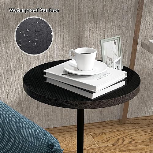 Miniatura 5 de Mesa de bebidas, pedestal redondo con base pesada, lado negro, moderno, cóctel, Martini, mesa decorativa prémium para sofá, silla, sala de estar,
