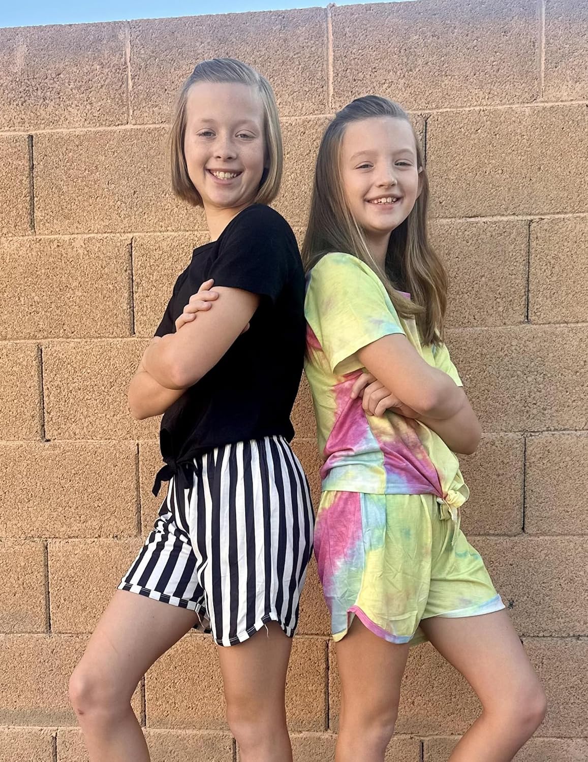 Arshiner Girls 2 Piece Outfits Summer Clothes Short Sleeve Tops and Paperbag Waist Shorts Set Cute Outfits 5-14 - Image 6