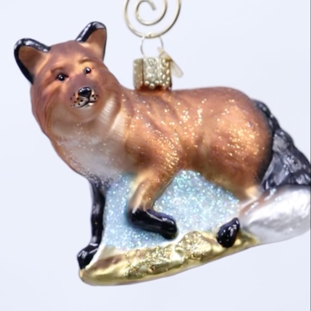 Amazon.com: Old World Christmas Red Fox Glass Blown Ornament for