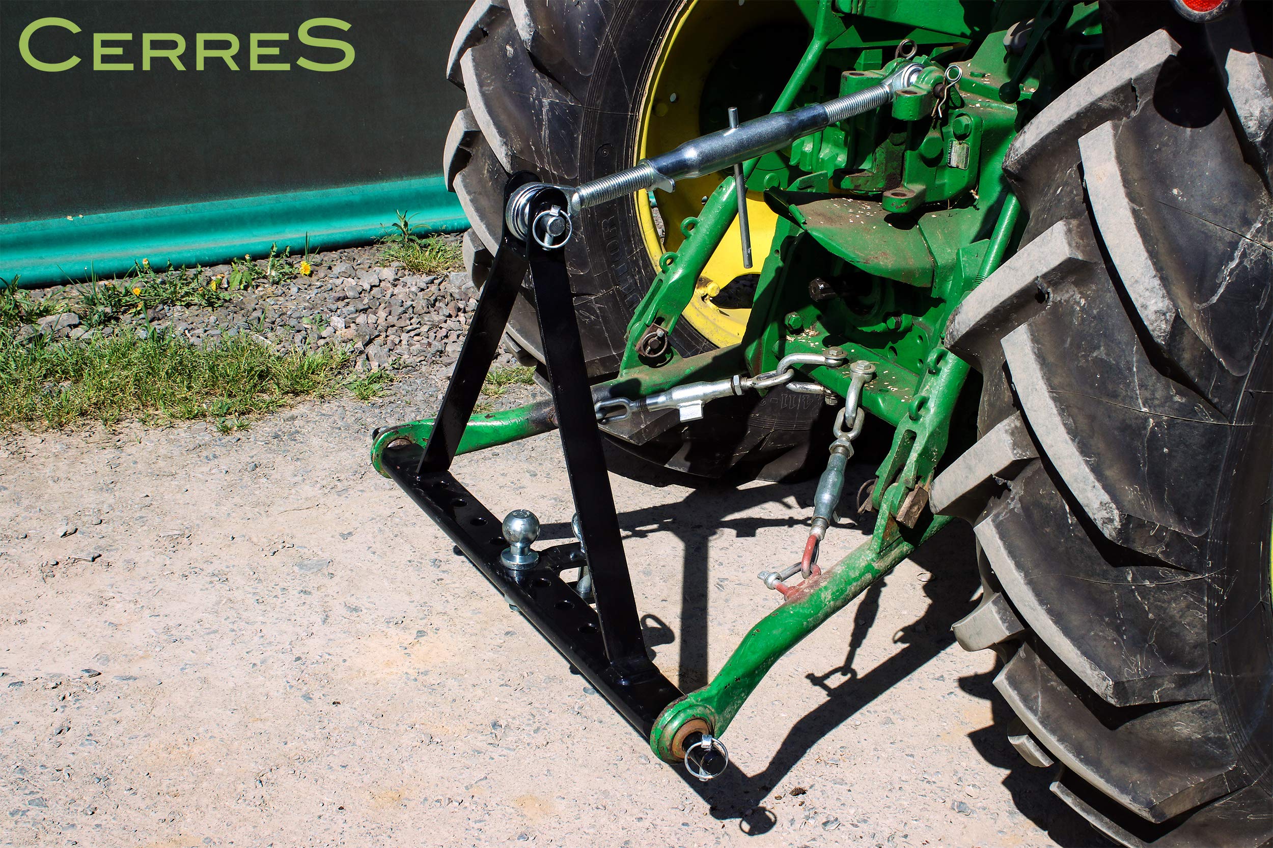 Ackerschiene Dreipunkt-Aufhängung Kat. 1 – verdrehsicher bis 2,5 t – mit Kugelkopfbolzen & Anhänger-Zugmaul – 506 mm