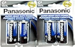 4Pc Size C Panasonic Batteries Super Heavy Duty Power Zinc Carbon