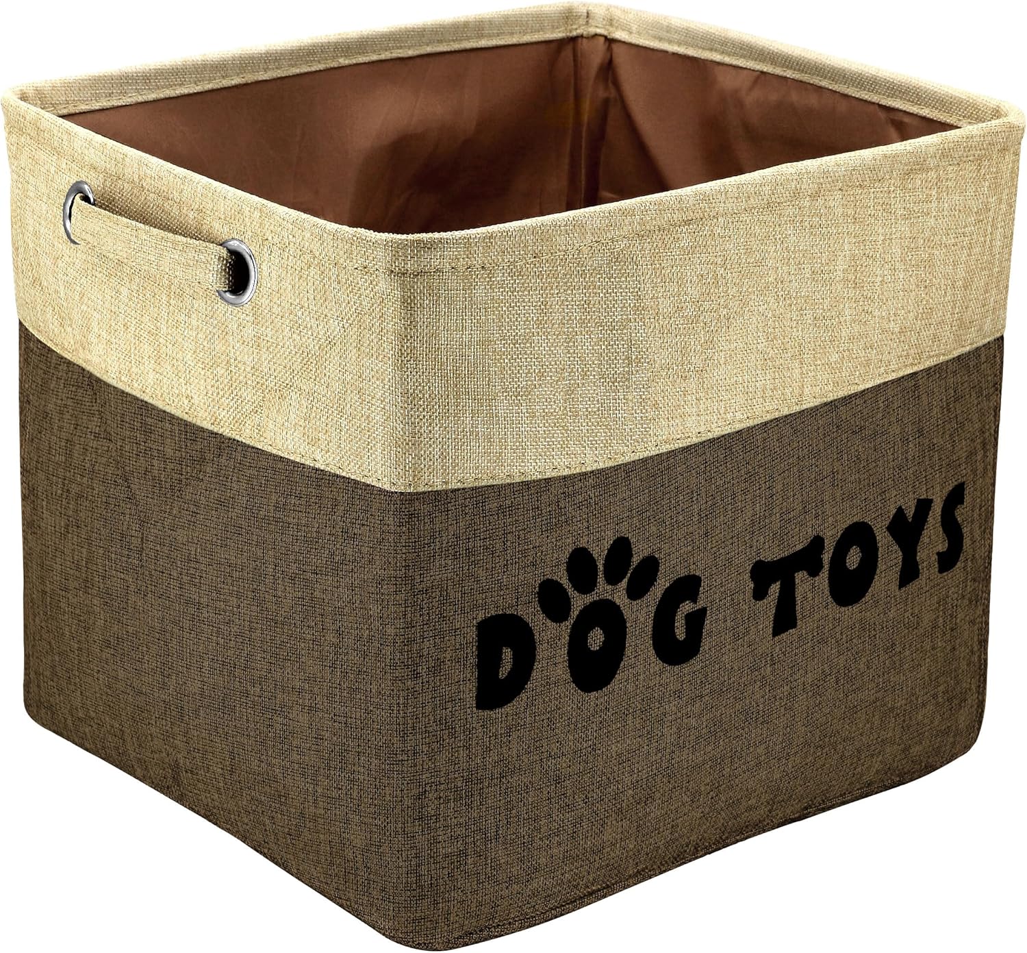 PET ARTIST Large Dog Toy Basket Bin - Rectangular Storage Box Chest Organizer for Dog Toys,Coats,Clothing,Apparel & Accessories & Blanket,Brown,15"x13"x12"