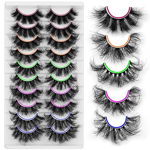 Vista 8 de Pestañas postizas de visón finas, pestañas postizas esponjosas rizadas en D, pestañas de visón sintético, 0.551 in, aspecto natural, pestañas