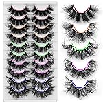 Mink Lashes D Curl Lashes Strips Fluffy False Eyelashes Full Volume Messy Fake Lashes 10 Pairs 5 Styles Mink Lash Pack