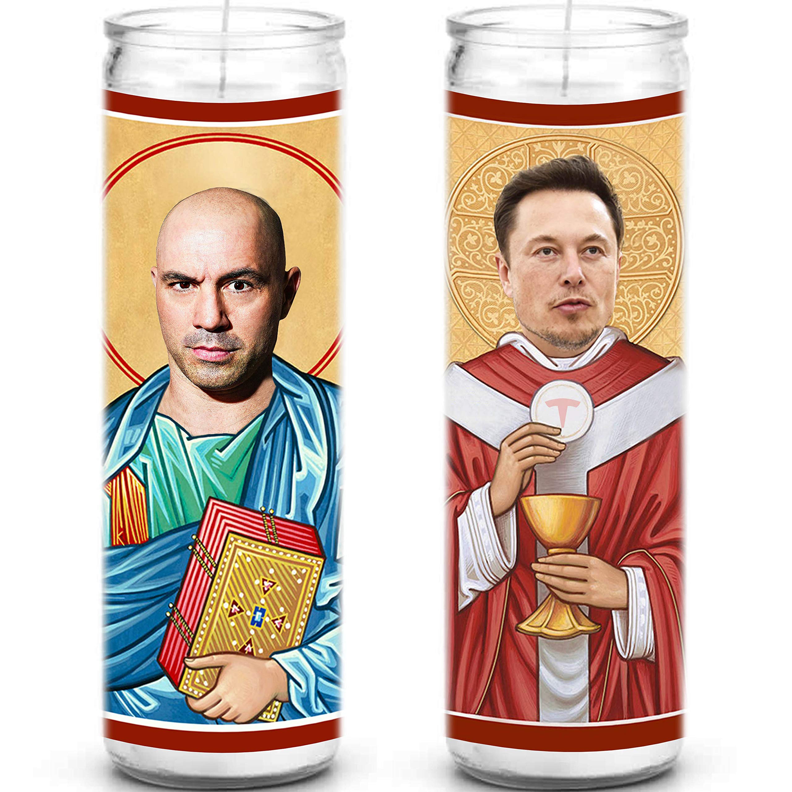 Celebrity Prayer Candle Set - Saint Candle - 8 inch Glass Prayer Votive - Handmade in USA - Novelty Celebrity Gift