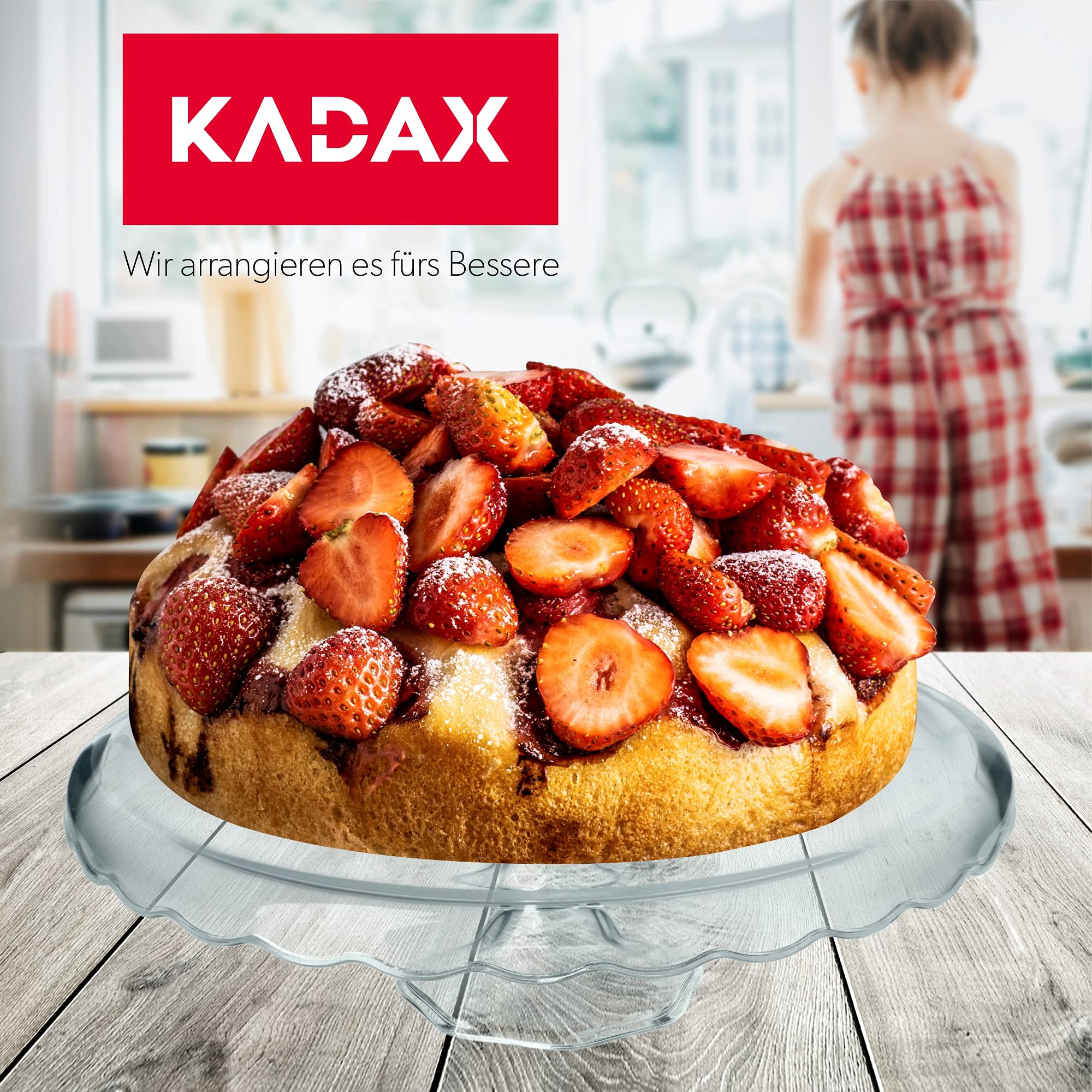 KADAX Kuchenständer Aus Glas | Runde Tortenplatte Mit Fuß Für Geburtstag, Hochzeit & Party