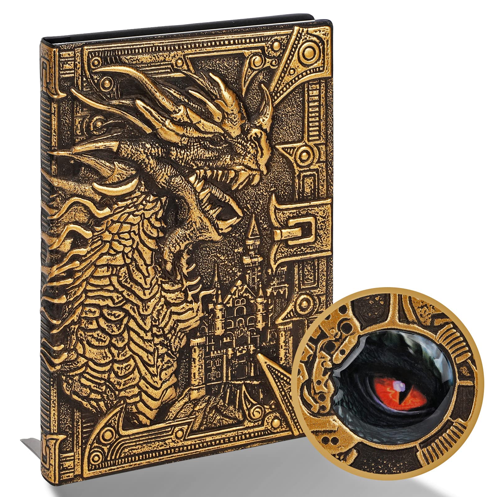 3D Dragon DND Journal Writing Notebook, Fantasy D&D Leather Journal Book for Dungeons and Dragons Gifts Nerdy DM & Players RPG Lovers Accessories, 200 Pages A5 Travel Notepad for Men or Women