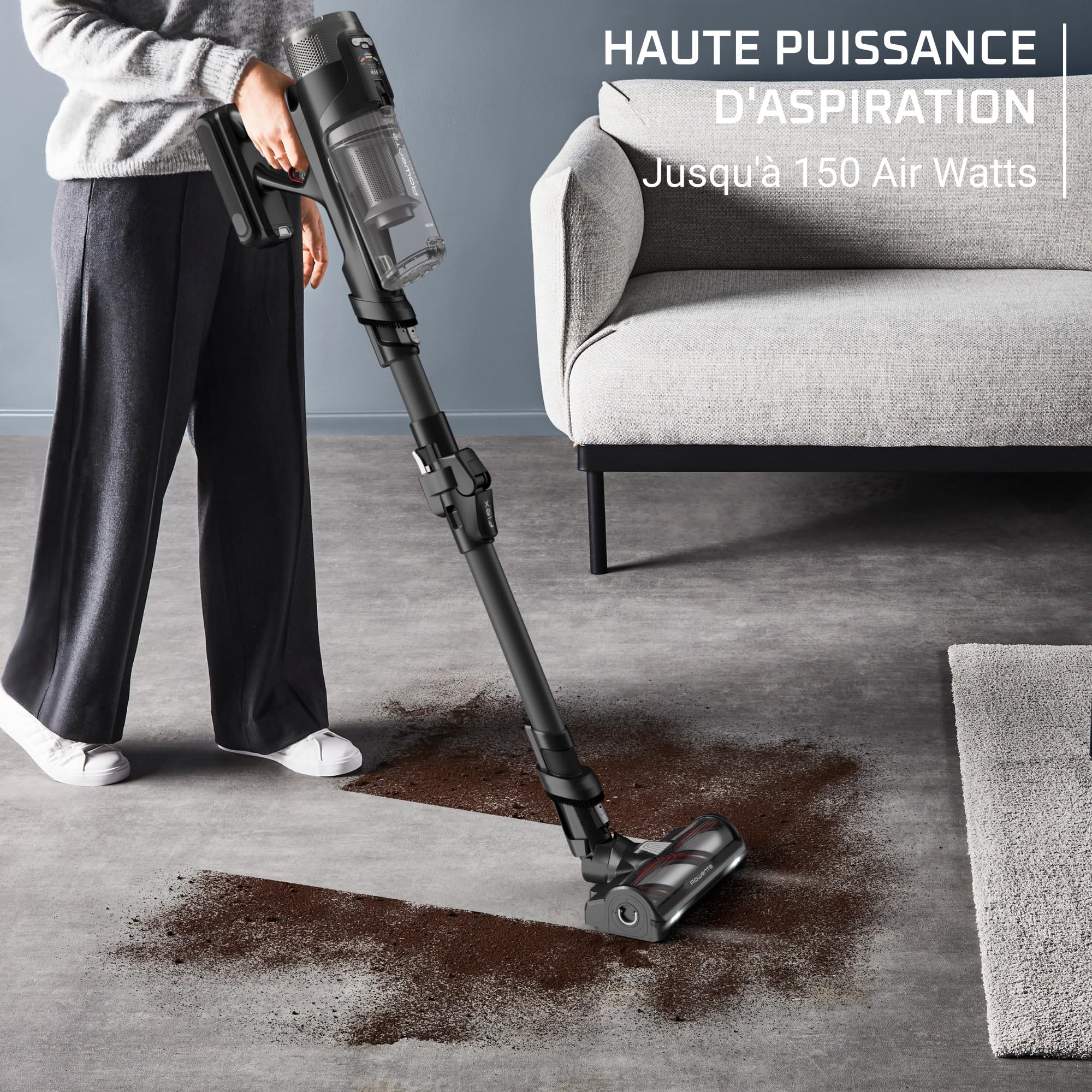 Rowenta X-Force Flex 12.60 Neo - Aspirateur Balai sans Fil - Gris