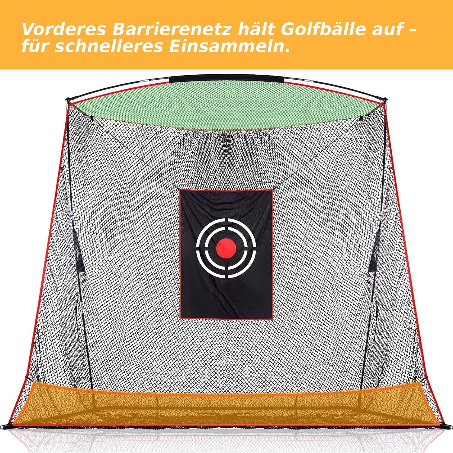 Golfnetz 305x240 cm: stabiles Golf Übungsnetz für Garten Garage Indoor Outdoor mit Glasfaser Metall Rahmen platzsparendes Abschlagnetz Driving Range Netz inklusive Zielscheibe Tragetasche