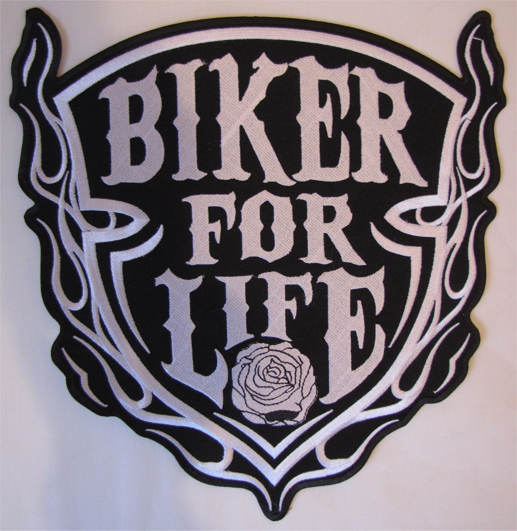 GOZO Extra Large Rare Biker For Life Fire Motorcycle Biker Sew On Badge Patch