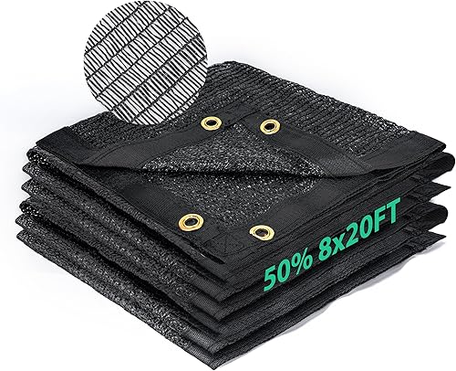 Miniatura 9 de Kesfitt Tela de sombra 70% para jardín, red resistente de 10 x 20 pies, lona de malla con material de polietileno de alta densidad y ojales