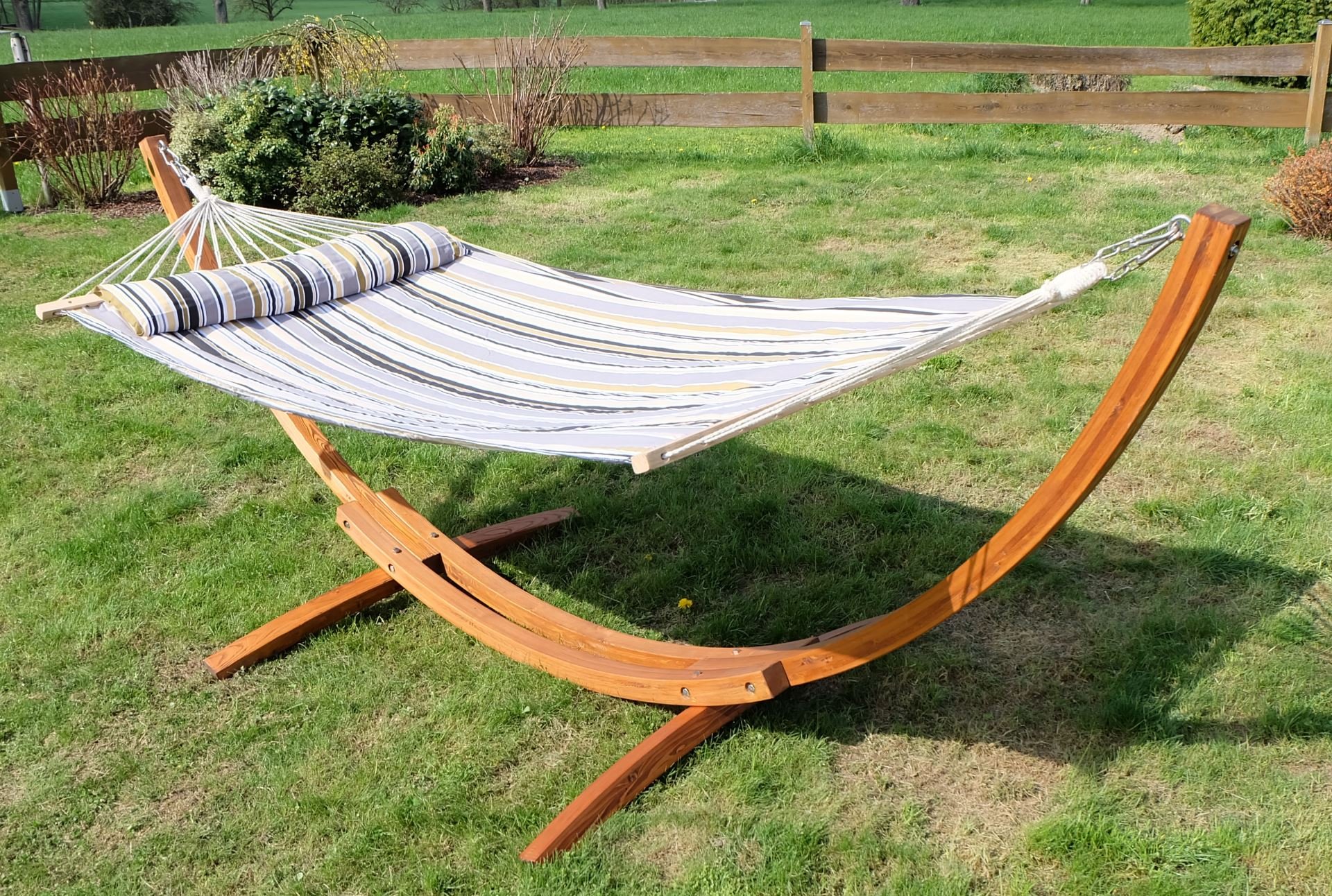 AS-S 320cm XL Limited Edition Cadre de hamac du Bois de mélèze avec hamac HM3-LIM de, Farbe:HM3-NAGUA