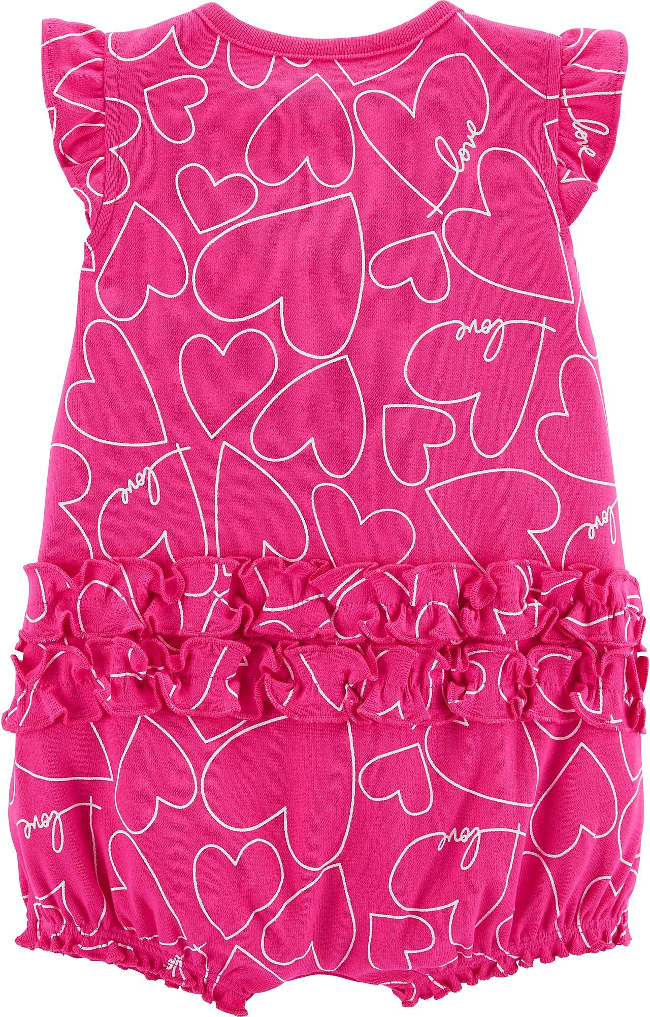 Carter's - Pelele de algodón para bebé (3 meses, estampado de corazón), color rosa