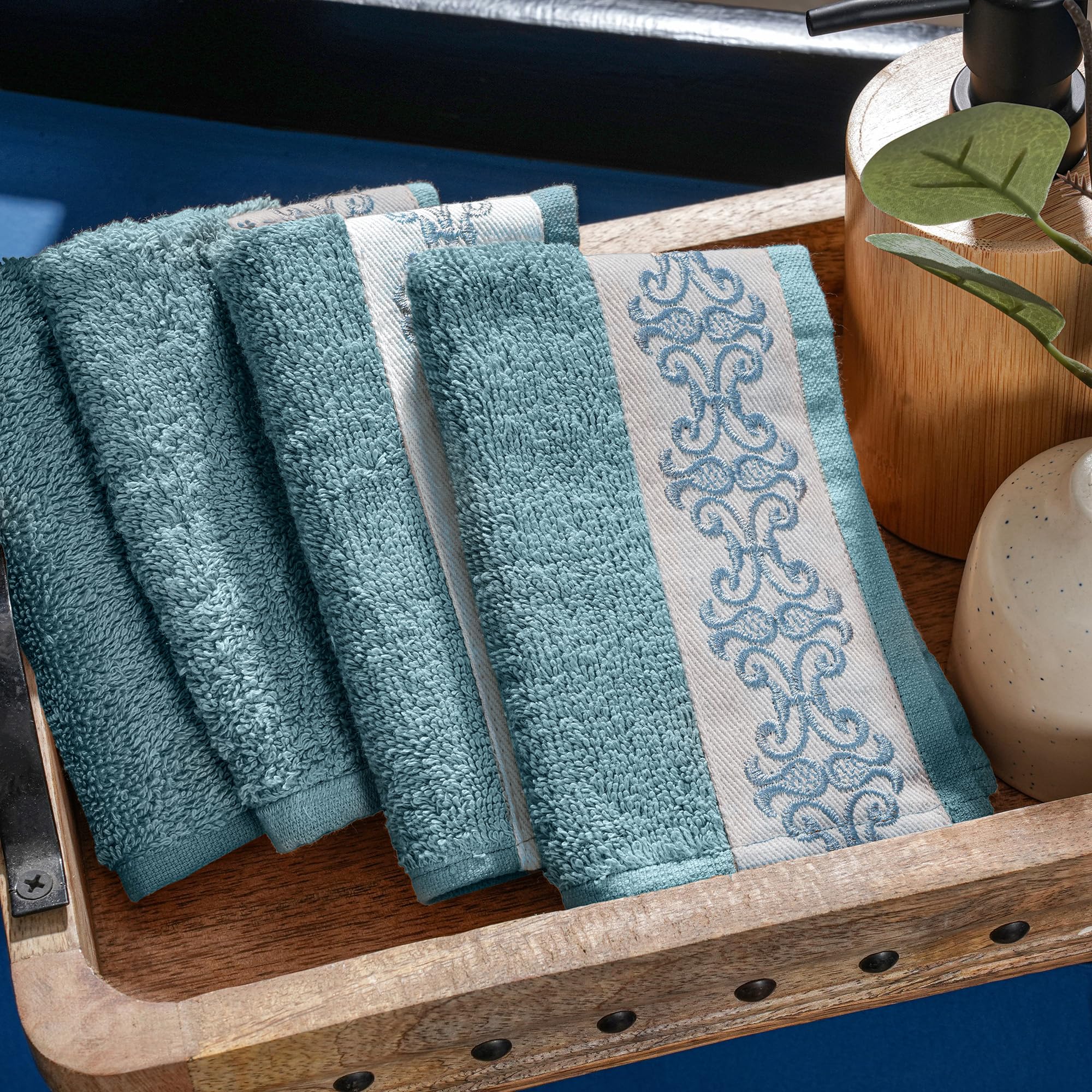 maspar 100% Cotton Soft & Absorbent Anti-Odor Face Towel Set - Set of 4-image-48