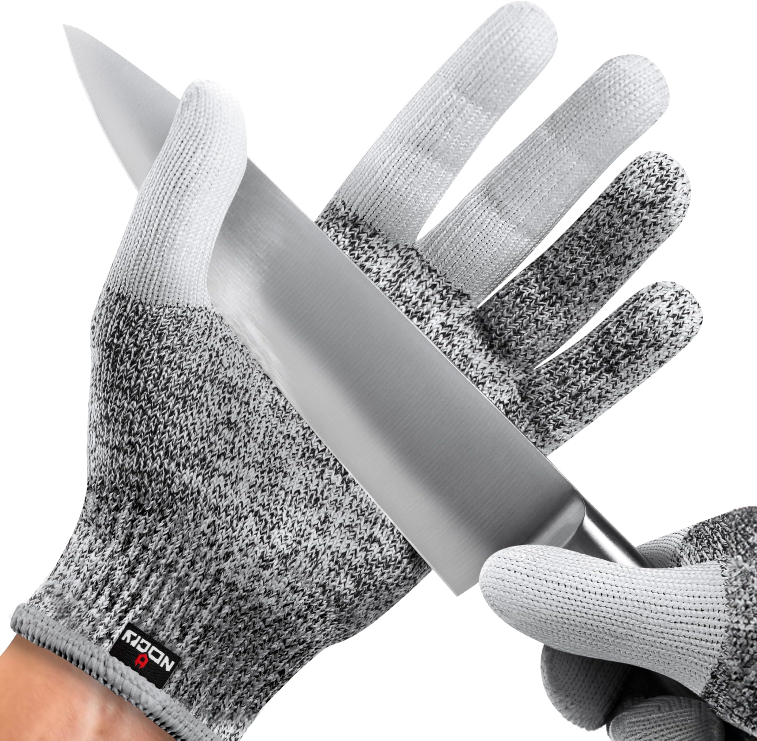 Cut Resistant Work Gloves for Women and Men, with Reinforced Fingers; Comfortable, 100% Food Grade Kitchen Cooking Gloves; Ambidextrous Safety Cutting Gloves; Level 5 Protection; Grey