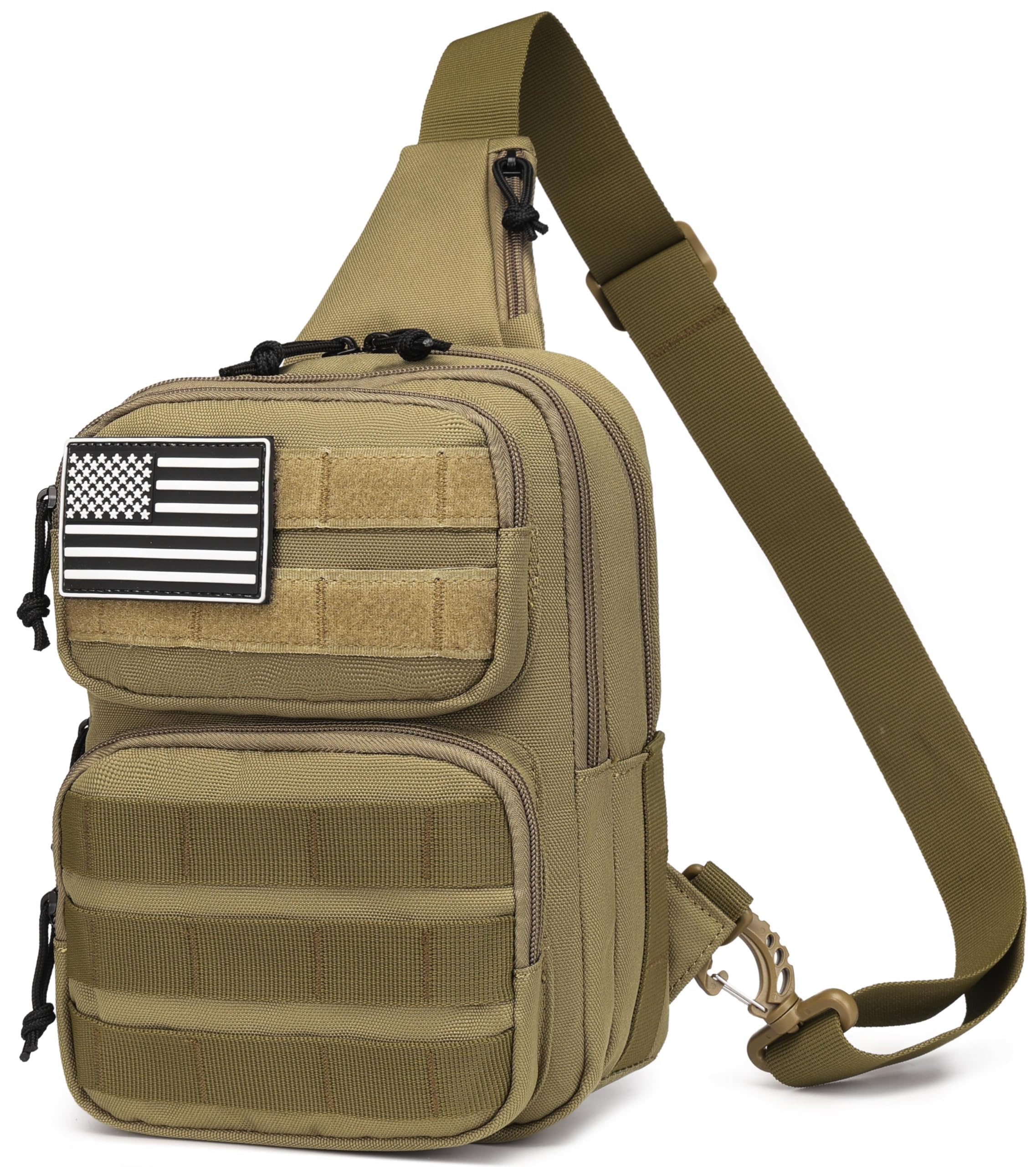 Wotony Tactical Crossbody Bag for Men - Durable Sling Bag with Cross Body Design - Carry of Handgun (khaki, Medium)