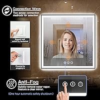 Vista 101 de 88x38 Large Light Bathroom Mirror - Backlit and Front Lighted LED Wall-Mounted Vanity Mirror Modern Rectangle Black Mirror, Dimmable, Anti-Fog