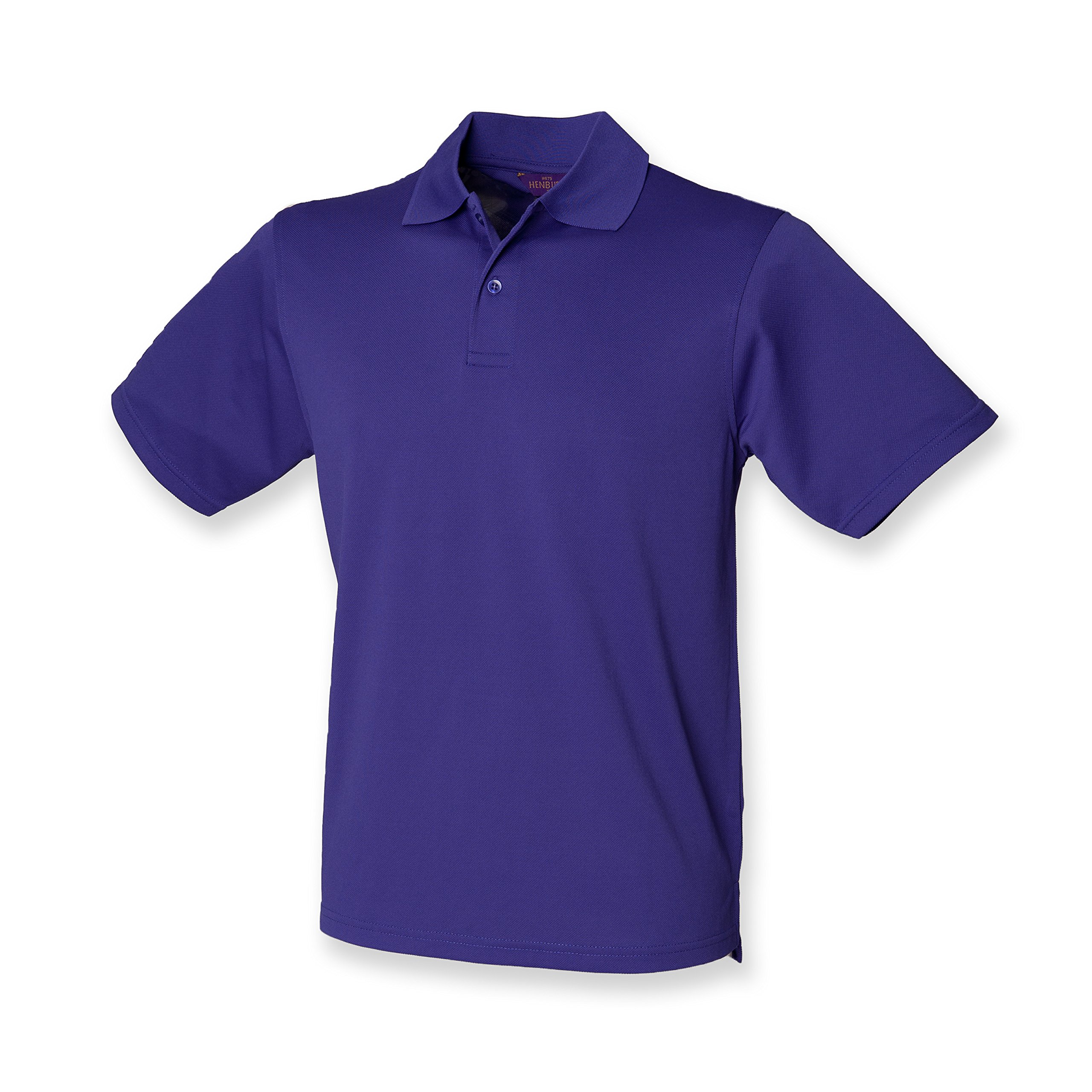 Henbury Mens Coolplus Wicking Pique Polo Shirt Purple XXL