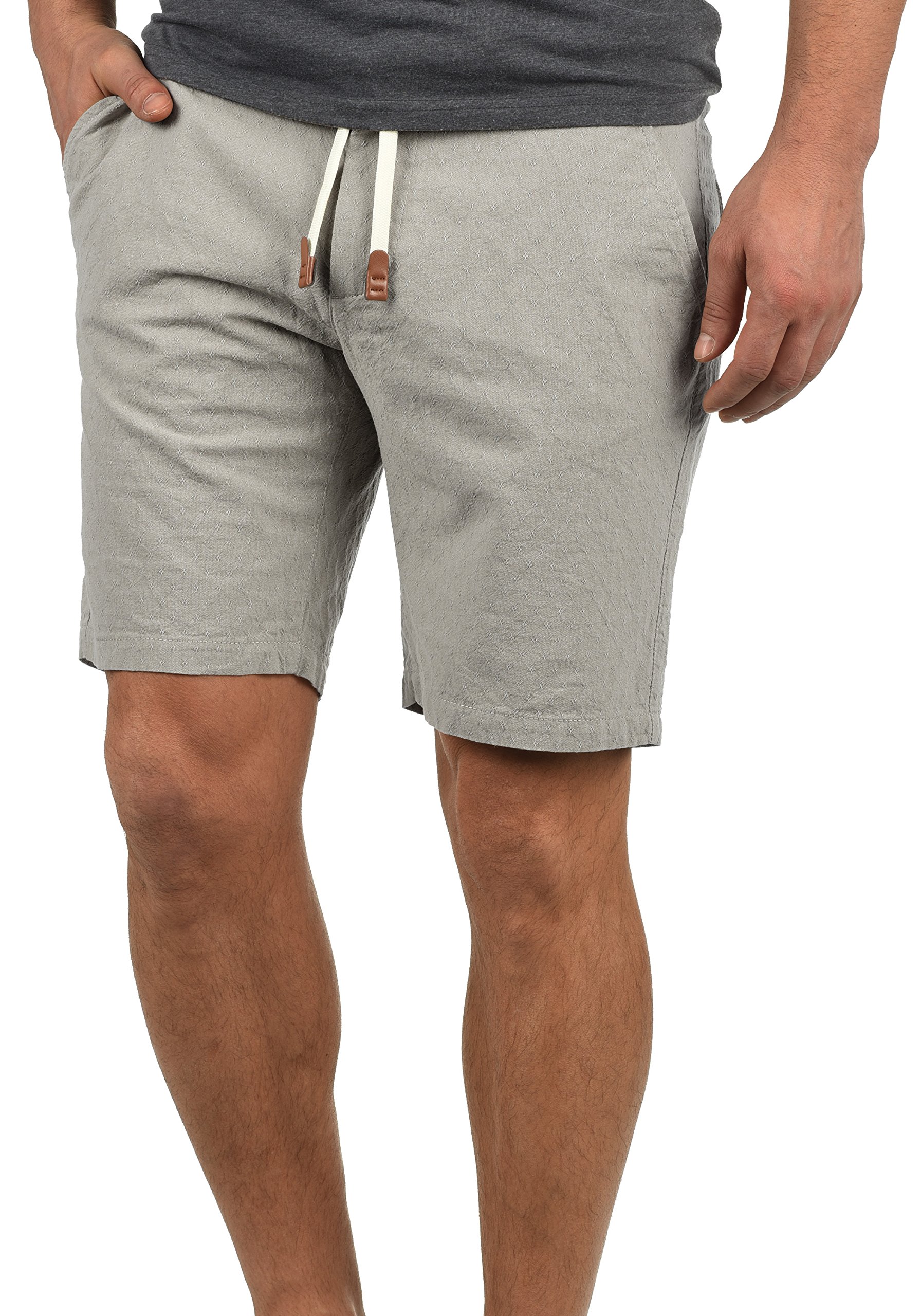 Blend BHSerge Herren Chino Shorts Bermuda Kurze Hose mit Rauten-Muster und Kordel-Gürtel Regular Fit