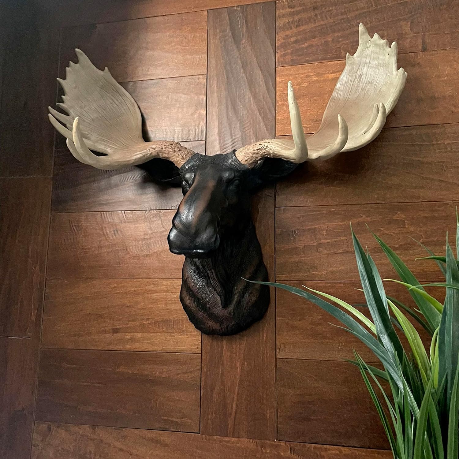 DWK North American Moose Head Bust Resin Wall Hanging 23 Inches Long