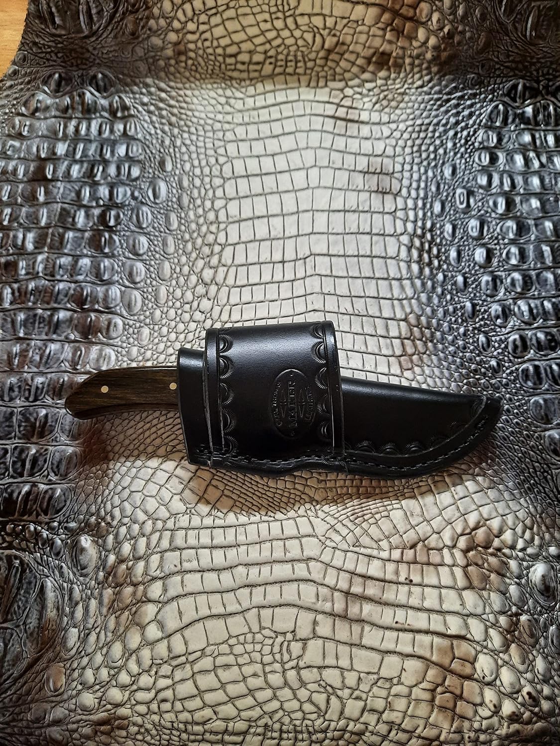 Cross Draw Knife Sheath for Buck Gen 5 Knife, Premium Leather Fixed Blade Knife Holder for Belt, Black