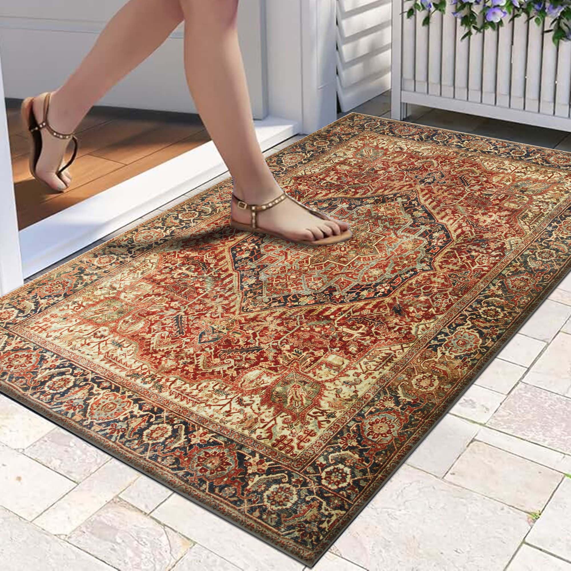 Hafaa Door Mats 80x150 cm Indoor Machine Washable Soft Fluffy Door Mat Dirt Trapper Non-Slip Floor Mats for Kitchen Welcome Front Doormat Inside Outside (Majestic) — image 1
