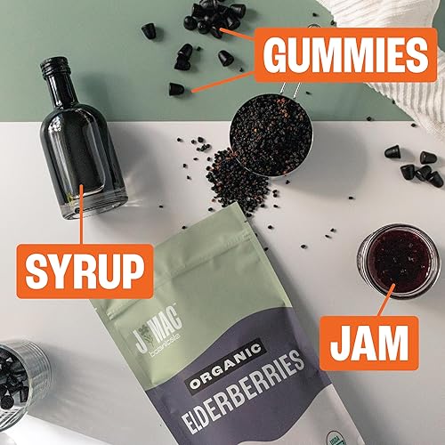 Miniatura 65 de J MAC BOTANICALS, Bayas de enebro enteras orgánicas, certificadas orgánicas por USDA, enebro para infusiones de hierbas, condimento de carne de res