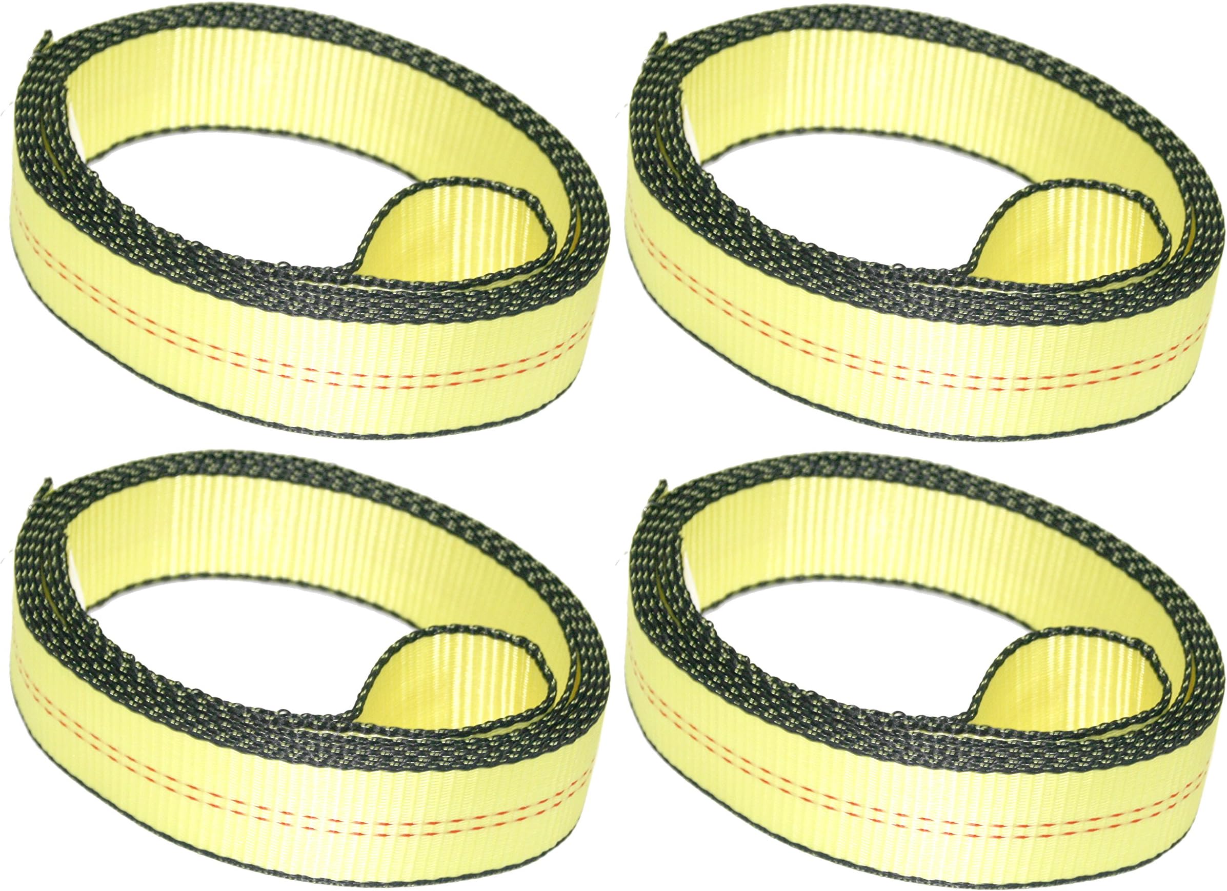 DKG-307 Over The Tire Car Tie Down Straps for Trailers – 2” x 10’ Lasso Car Cargo Straps with Soft Sewn Loop – Reliable Auto Hauling Wedge Trailer Tie Downs (4 Pack)