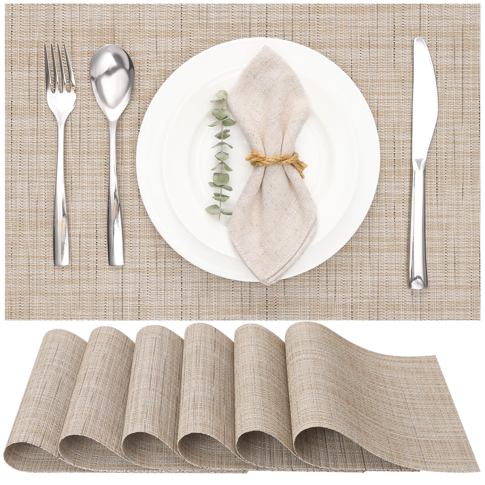 YoleShy Set Da 6 Tovagliette In Plastica Trasparenti: Resistenti Al Calore E Lavabili (43x27 Cm) Per Tavolo Da Pranzo
