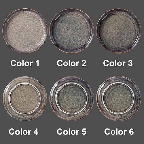 Miniatura 3 de Juego de platos planos de cerámica de 4 a 8 pulgadas, platos de postre, ensalada, aperitivo, almuerzo pequeño, etc. Apto para microondas, horno y