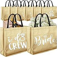 Vista 7 de CUTERUI GIFTED 1 bolsa de regalo no tejida de Champagne I Do Crew para regalos de dama de honor, regalos de despedida de soltera