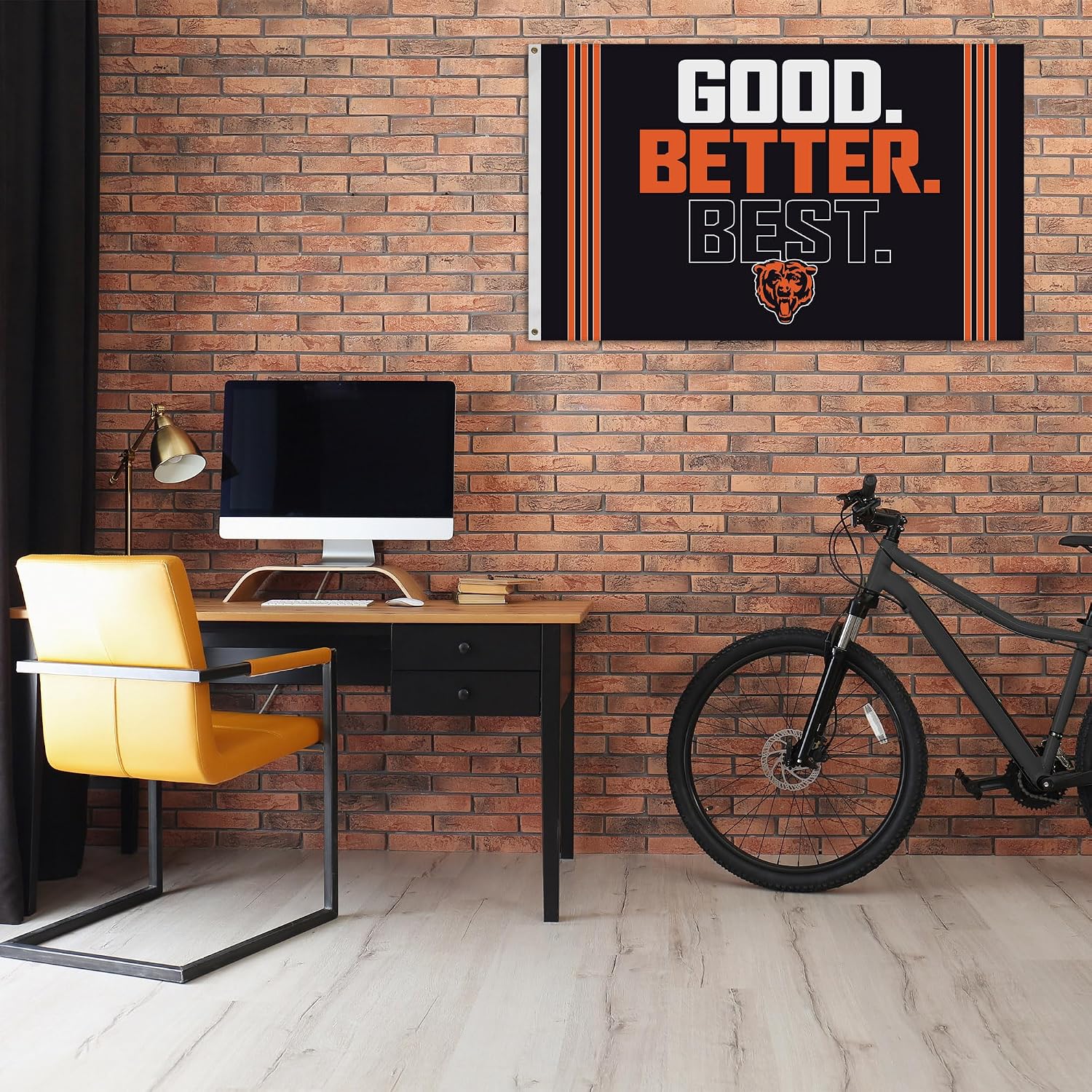 Uniquely Original NFL Football Chicago Bears "GOOD. BETTER. BEST." 3' x 5' Banner Flag Single Sided - Indoor or Outdoor - Home Décor